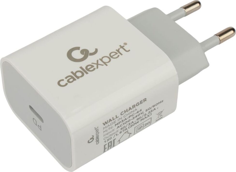 СЗУ CABLEXPERT (21075) MP3A-PC-44, QC3.0/PD, 1 порт Type-C, белый, пакет