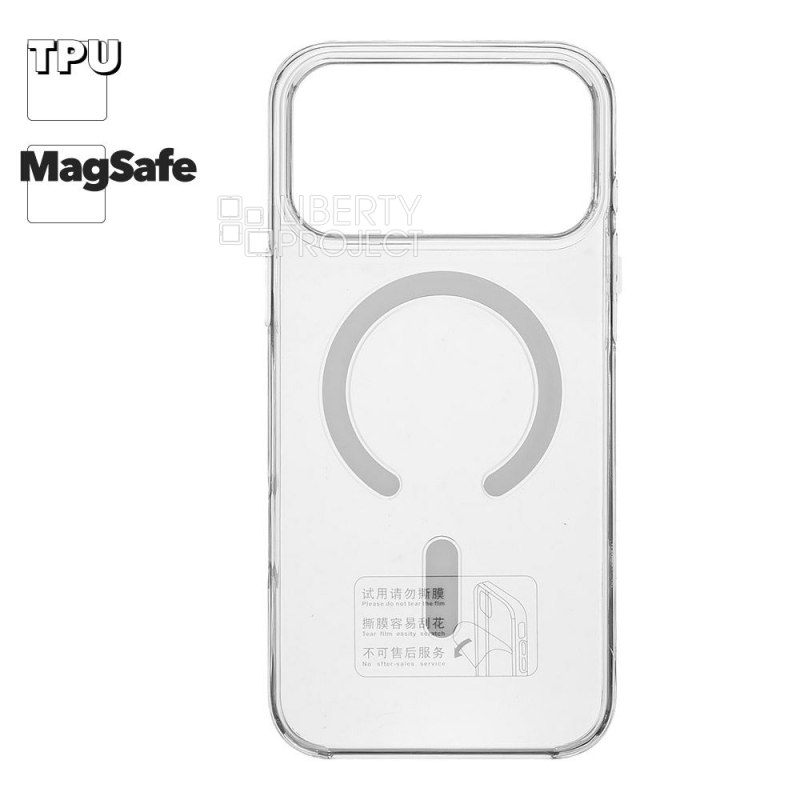 Защитная крышка для iPhone 17 Pro Max "Clear Case" MagSafe TPU 2.0 (прозрачная)