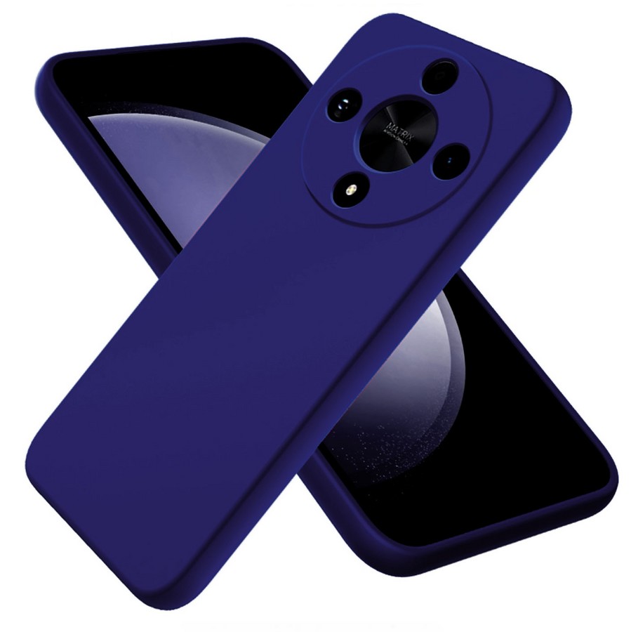Силиконовая накладка без логотипа Silky soft-touch для Huawei Honor X9B синий