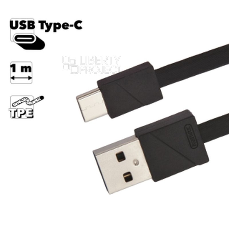 USB кабель REMAX RC-105a Blade Type-C, 1м, TPE (черный)