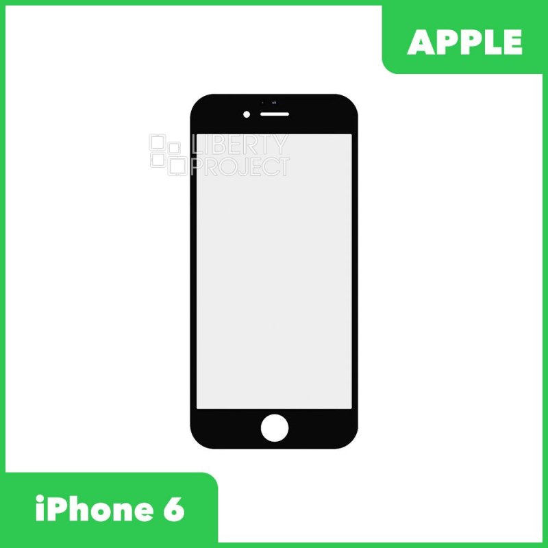Стекло + OCA в сборе с рамкой для iPhone 6 олеофобное покрытие (черный)
