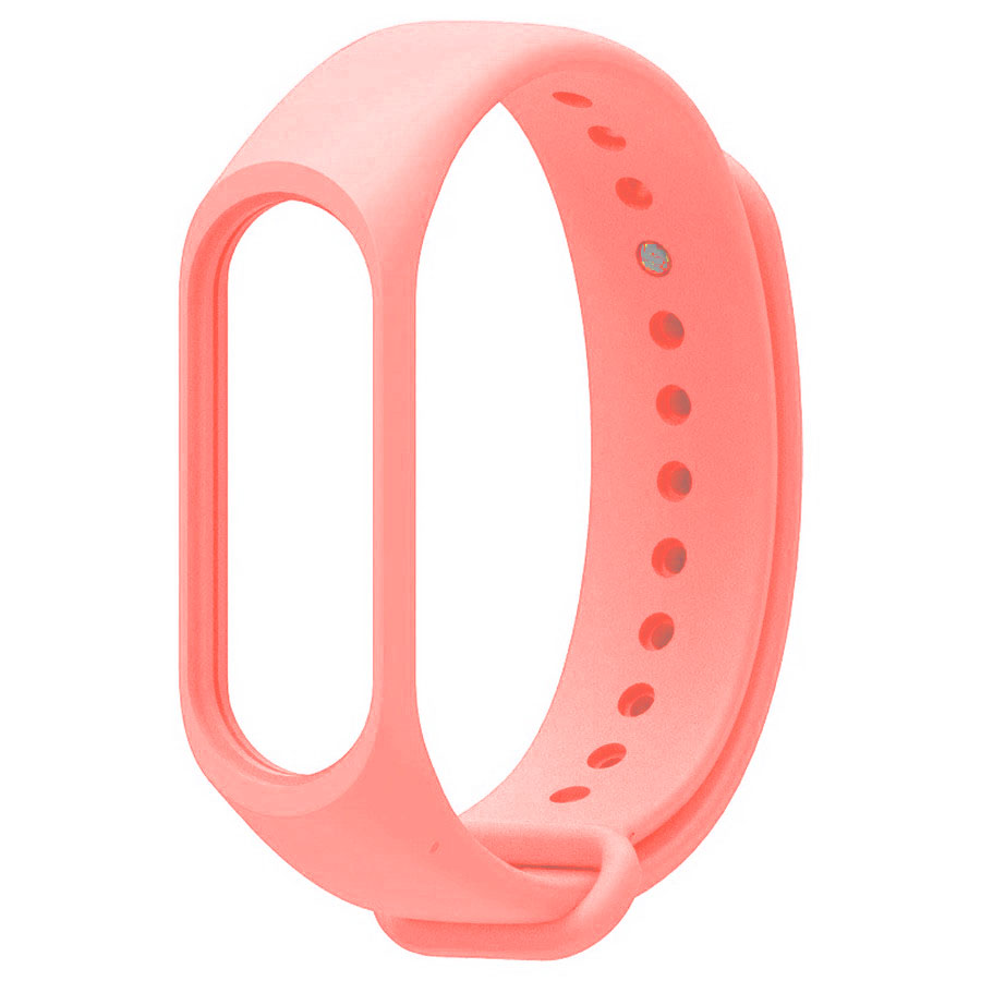 Силиконовый ремешок для Xiaomi mi band 5/6/7 светло-розовый