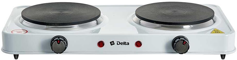 Плитка электрическая DELTA D-706 двухконфорочная диск белая (5)