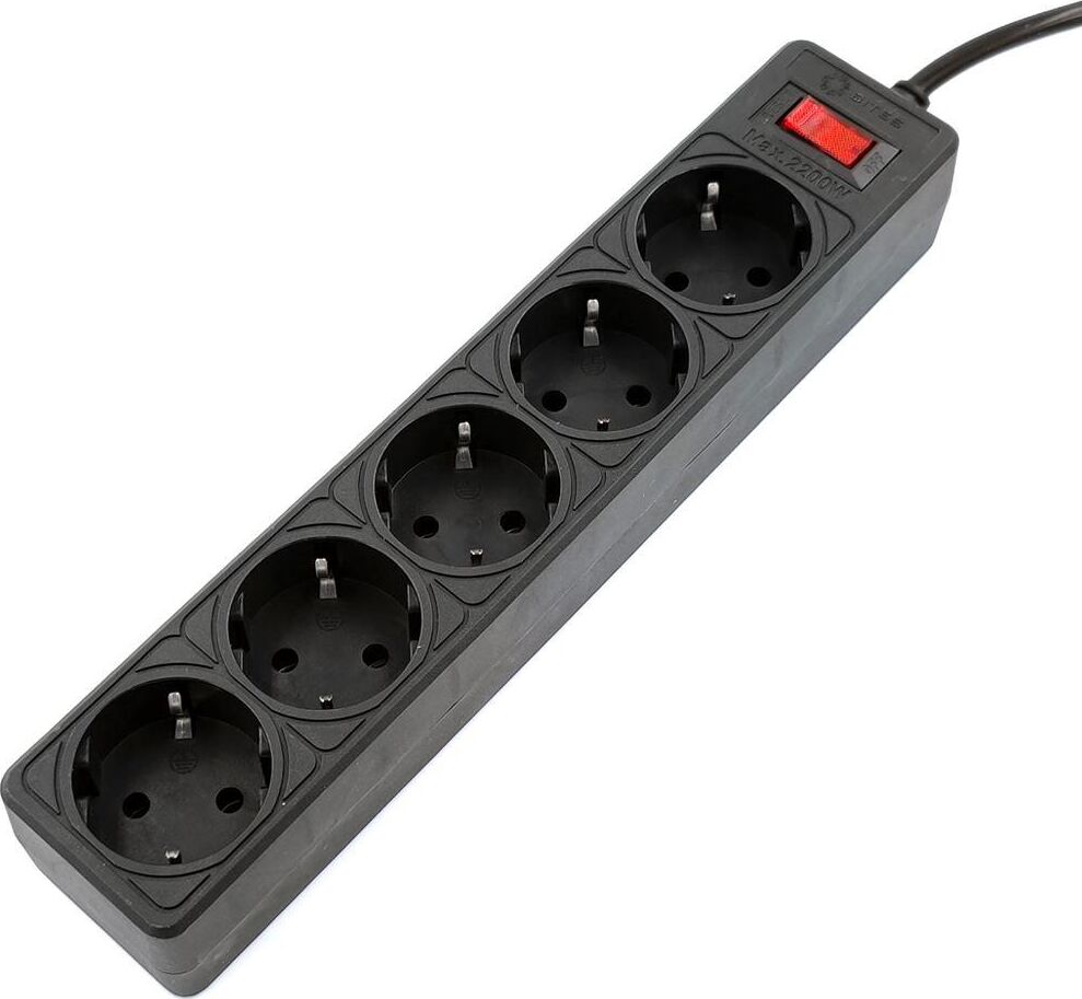 Сетевой фильтр 5BITES SP5B-518 GARDA - 5 роз - 1,8 м - черный