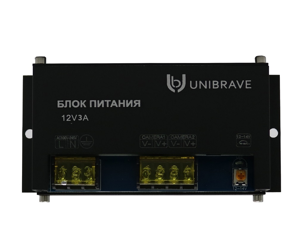 Блок питания Unibrave UB-БП-12V3А-2CH, металл