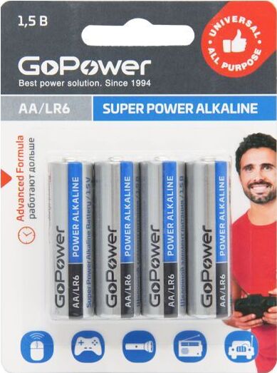 Элементы питания GOPOWER (00-00015601) Super Power Alkaline / LR6