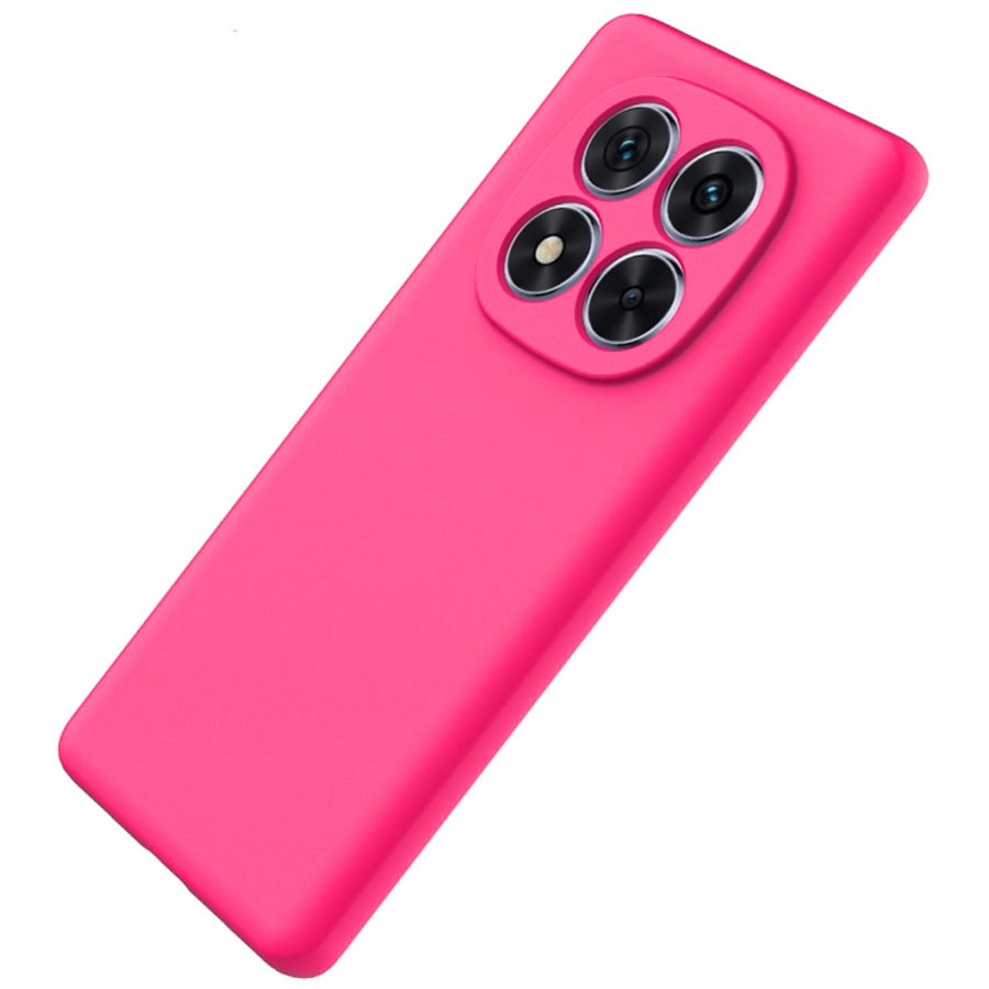 Силиконовая накладка без логотипа Silky soft-touch для Xiaomi Redmi Note 15 5G ярко-розовый