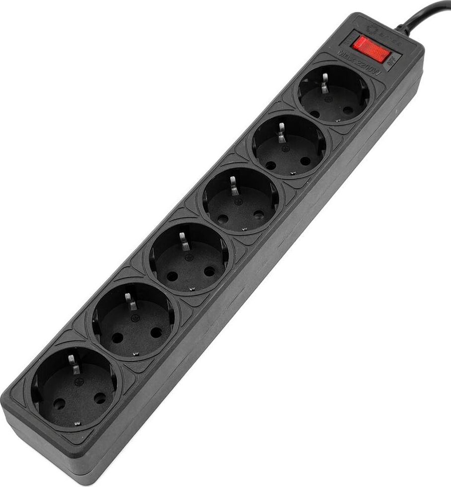 Сетевой фильтр 5BITES SP6B-550 GARDA - 6 роз - 5,0 м - черный
