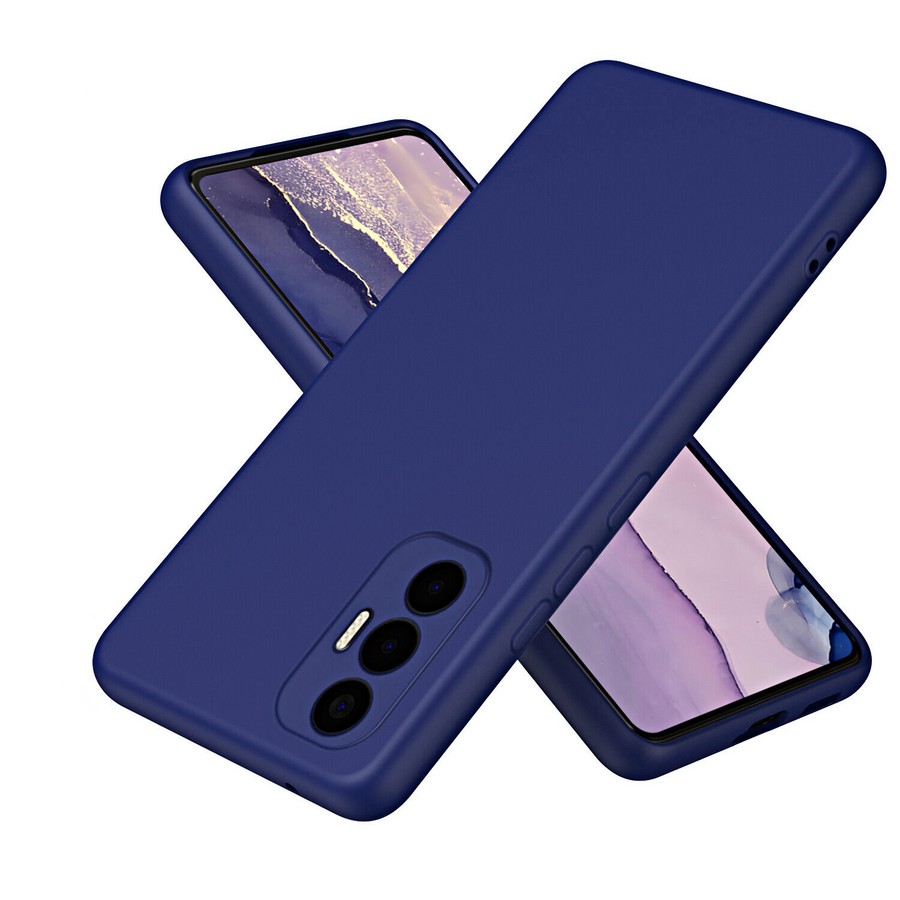 Силиконовая накладка без логотипа Silky soft-touch для Tecno Pova 3 синий