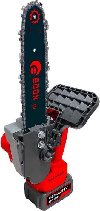 Пила цепная аккумуляторная EDON UNS-21/25BL черный/красный 22470 10", 21В, 1аккум