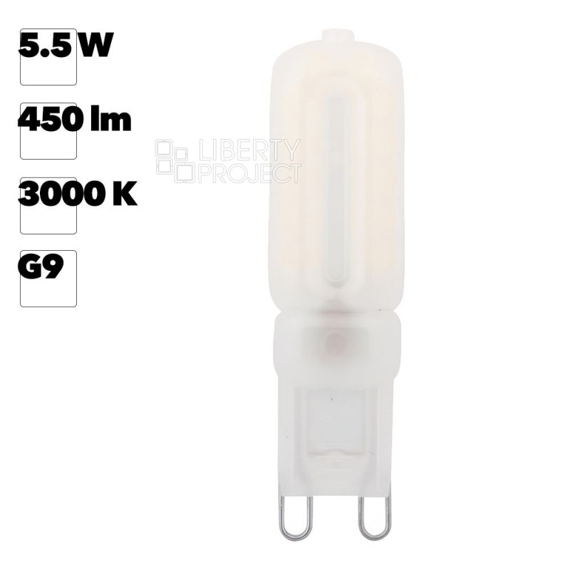 Светодиодная (LED) Лампа Smartbuy G9-5,5W/3000 теплый свет/ G9