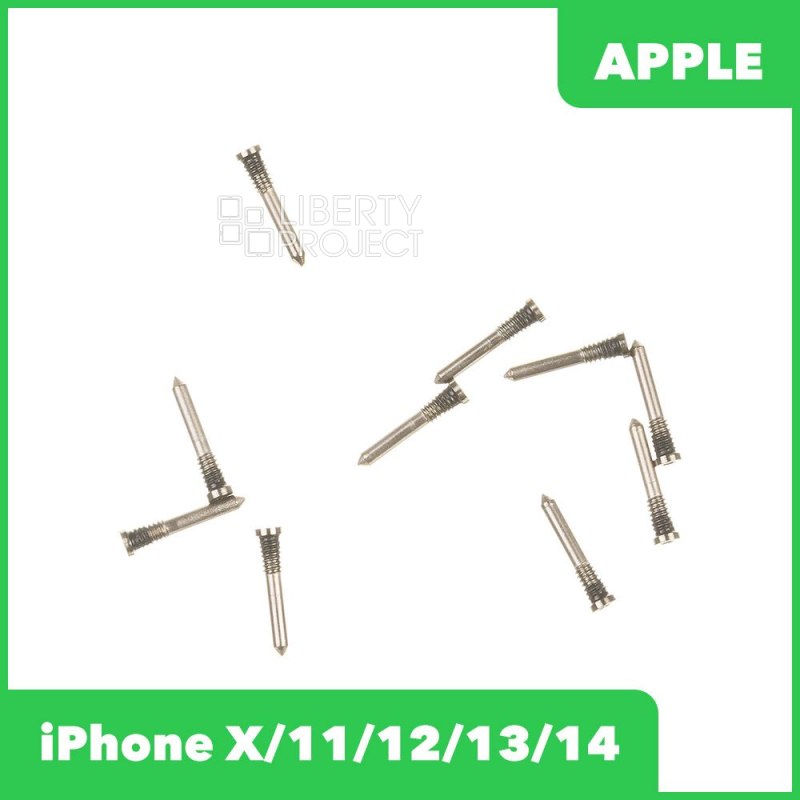 Винты для iPhone X/11/12/13/14/15/16 серия (2 нижних винта) 10шт (золото)