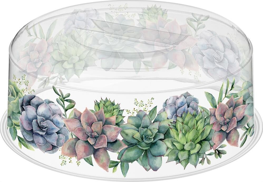 Крышка для СВЧ HOMVER Botanica D250мм с декором (бесцветный) 222132601/00