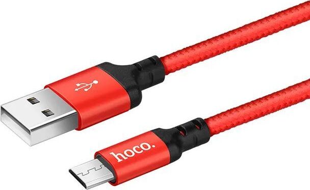 Кабель HOCO (6957531062912) X14 USB (m)-microUSB (m) 2.0м - красный/черный