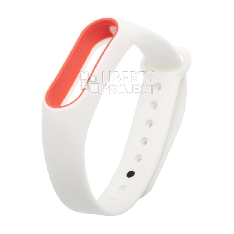 Браслет для фитнес трекера Mi 2 Band (белый/красный)