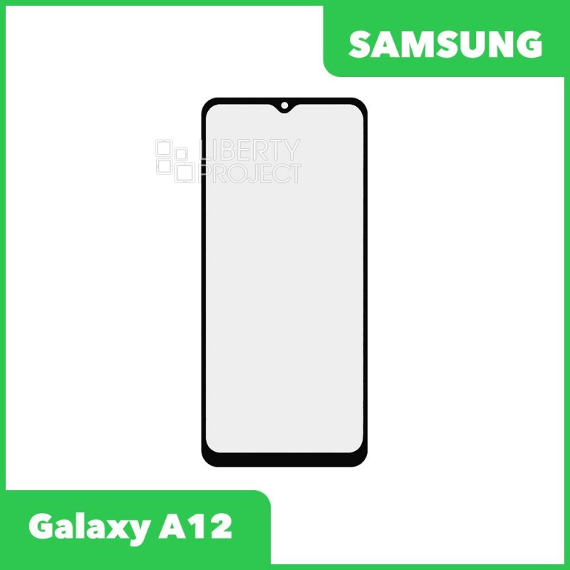 Стекло + OCA пленка для переклейки Samsung A125F/A127F/A022F/M127F Galaxy A12/M12/A02 (черный)