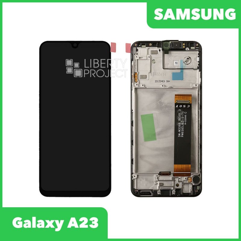 LCD дисплей для Samsung Galaxy A23 SM-A235 GH82-28657A в рамке (черный) 100% OR SP