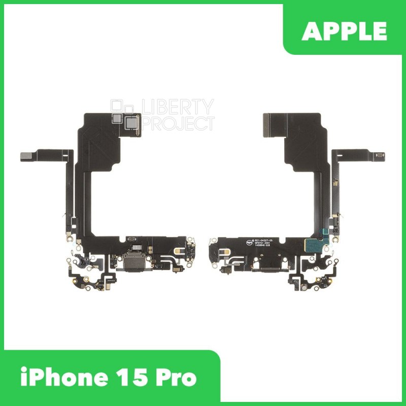 Шлейф/FLC iPhone 15 Pro на системный разъем/микрофон, черный, ориг