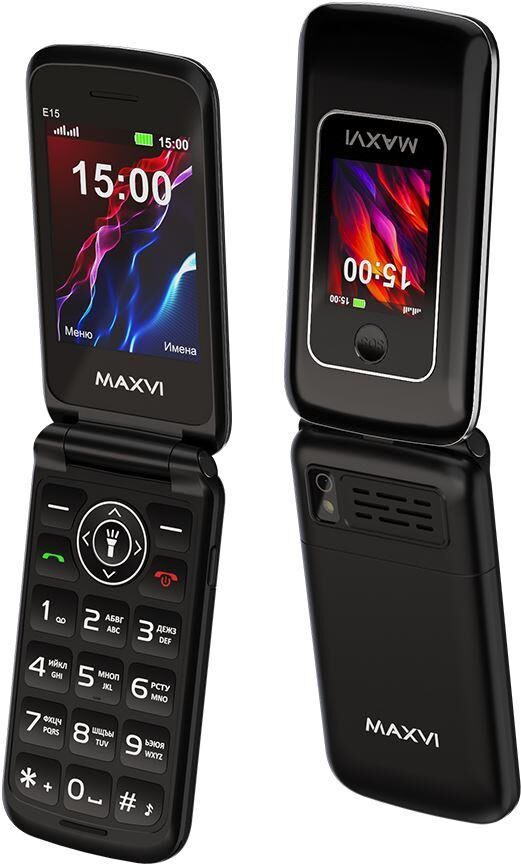 Мобильный телефон MAXVI E15 черный