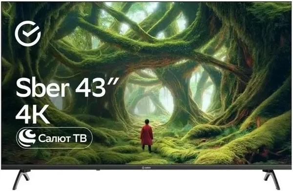 43" Телевизор Sber SDX-43U5500DBA 4K UltraHD Салют ТВ Direct LED 60 Гц черный EAC