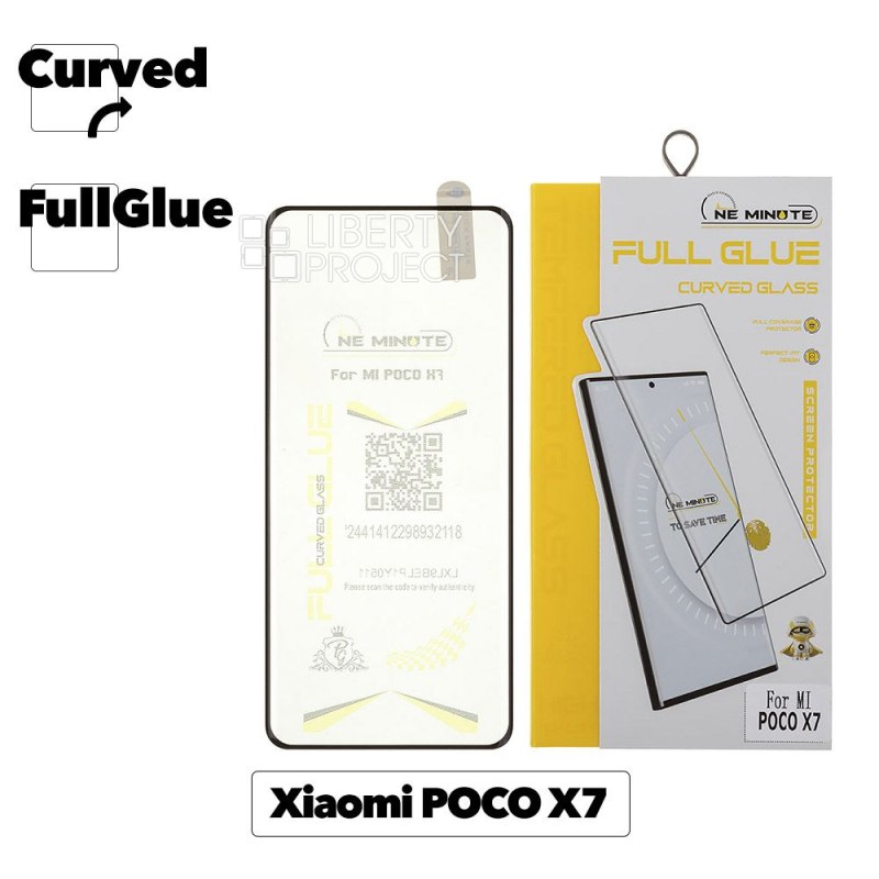 Защитное стекло "One Minute" для Xiaomi POCO X7 Full Glue Curved Glass