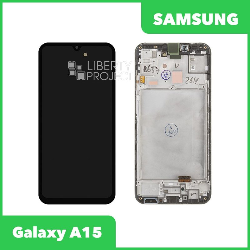 LCD дисплей для Samsung Galaxy A15 SM-A155/A156 GH82-33637A/33638A/33831A в рамке (черный) 100% OR