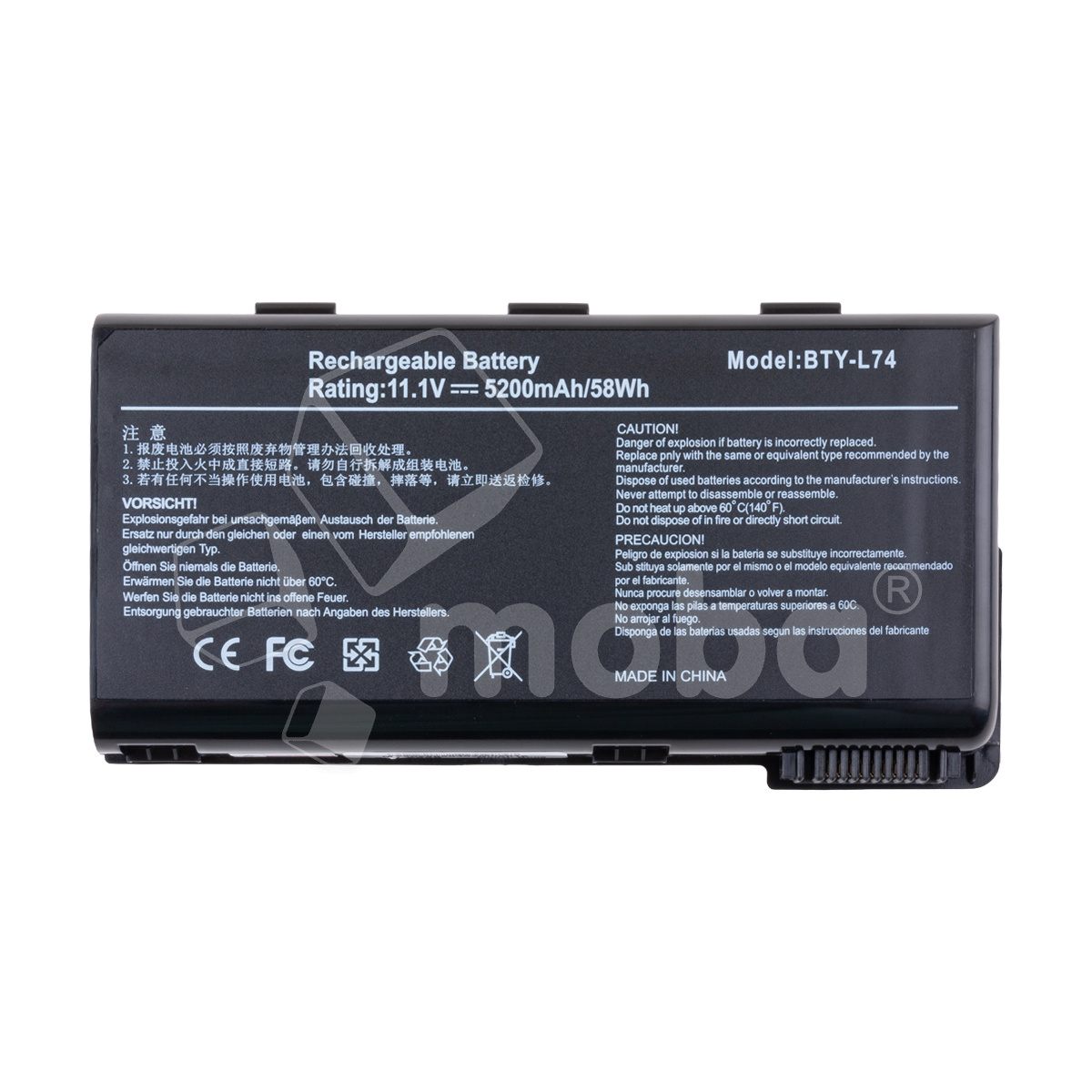 Аккумуляторная батарея для ноутбука MSI A6200, CX620 (BTY-L74) 5200 mAh
