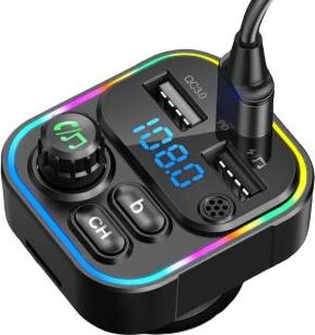 FM-трансмиттер ACV FMT-130B Ж-К диспл/USB/Bluetooth/RGB