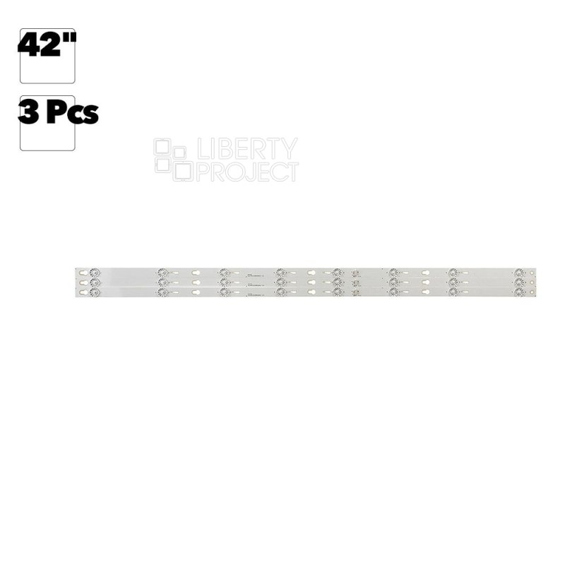 Светодиодная подсветка для телевизоров 42" 42HR330M08A0 4C-LB4208-HQ1 (комплект 3 шт.)
