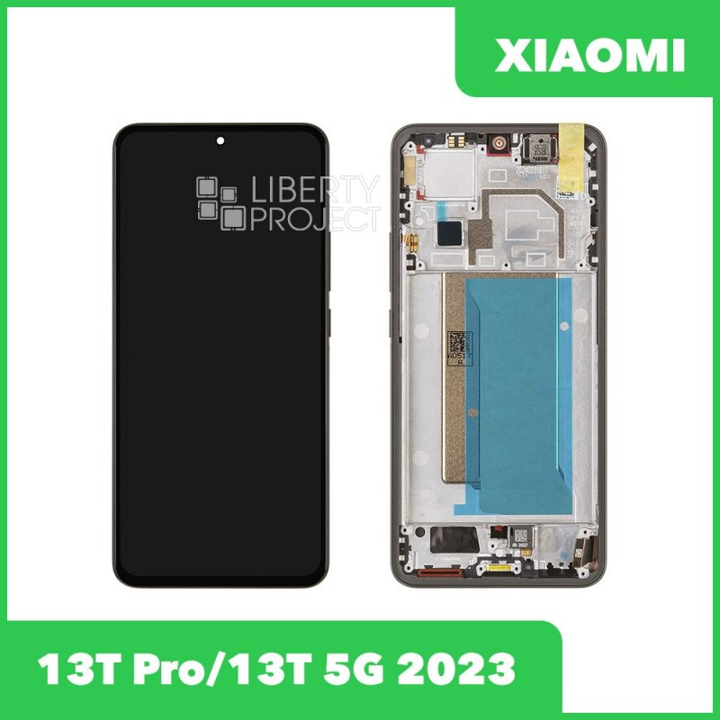 LCD дисплей для Xiaomi 13T Pro/13T 5G (2023) с тачскрином в рамке (черный) 100% OR SP