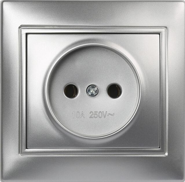 Розетка SMARTBUY (SBE-01s-10-S1-N-c) Венера, 1-местная, серебро
