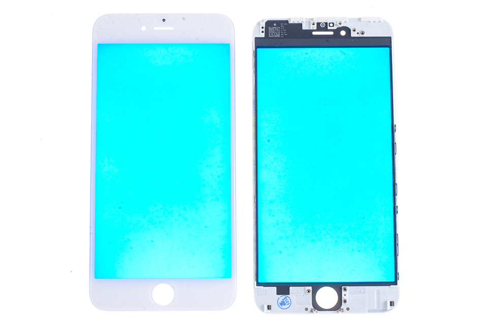 Стекло для переклейки для iPhone 6 Plus с рамкой белый
