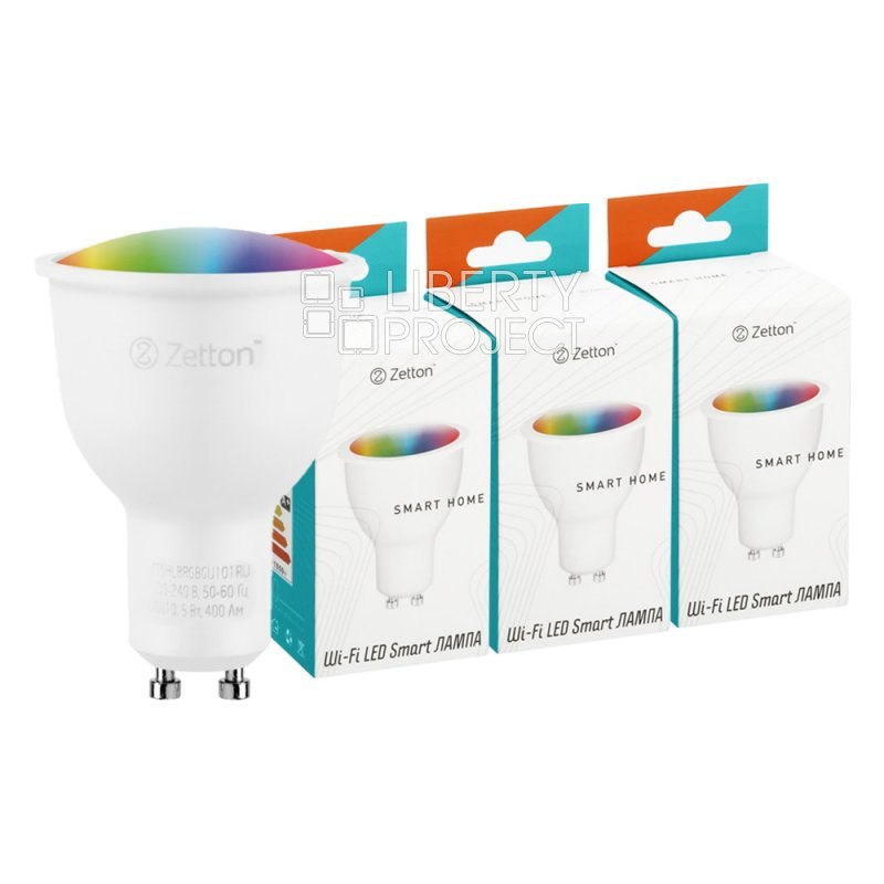 Комплект умных ламп Trio Zetton LED RGBW Smart Wi-Fi Bulb GU10 5Вт