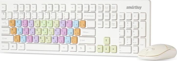 Клавиатура+мышь SMARTBUY (SBC-218346AG-W) цветные клавиши