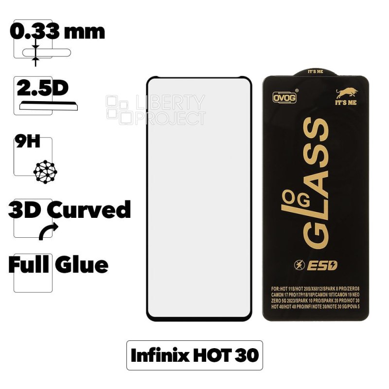 Защитное стекло IT`S ME для Infinix Hot 30 Full Glue (черное)