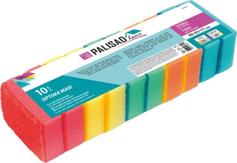 PALISAD Губки для посуды OPTIMA MAXI, 98X65X31 мм, 10 шт., 923545