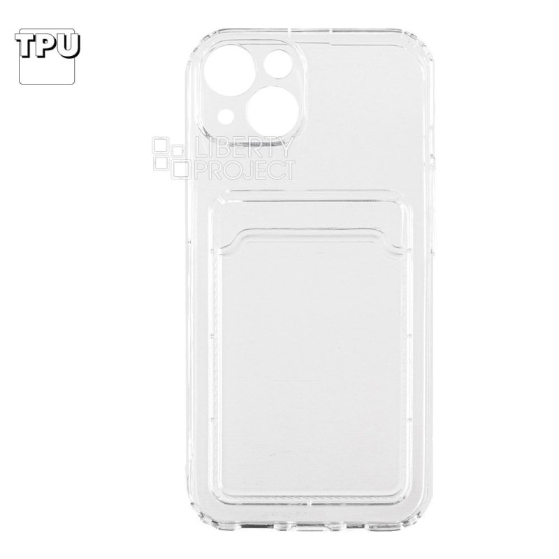 Силиконовый чехол для iPhone 13 карман для карт