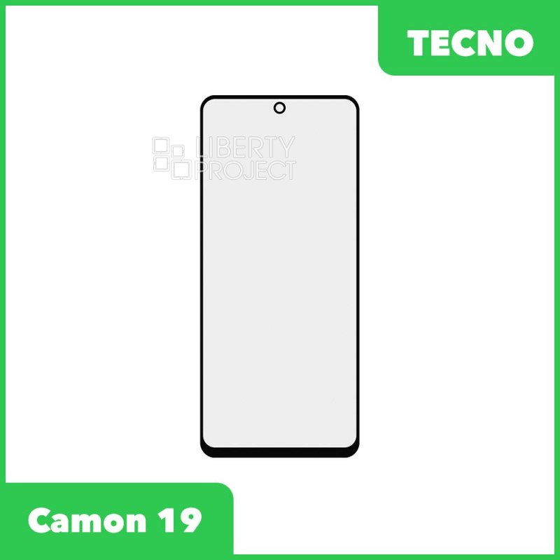 Стекло + OCA пленка для переклейки Tecno Camon 19 (черный)