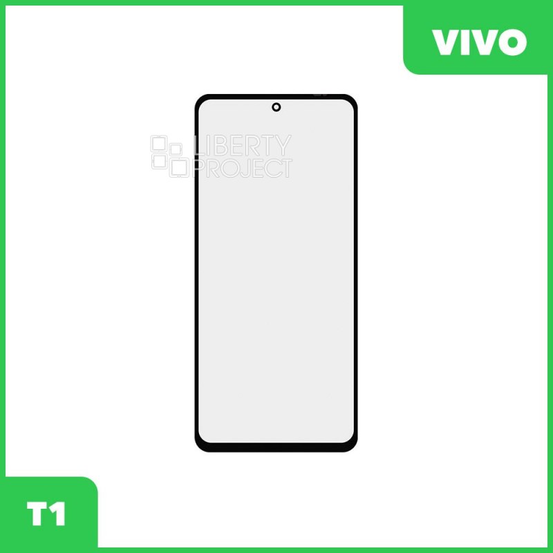 Стекло + OCA пленка для переклейки Vivo T1 (черный)