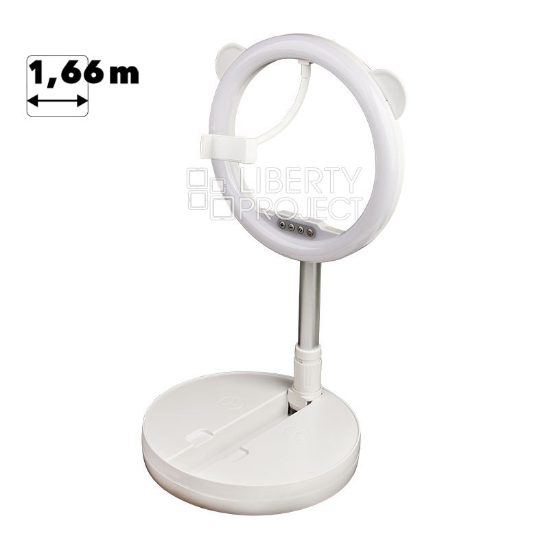 Кольцевая LED лампа настольная WK WT-P11 Foldable & Portable Selfie Stick With LED (белая)