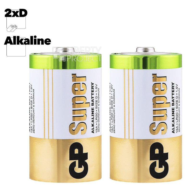 Батарейка GP Super LR20 D BL2 Alkaline 1.5V (2 шт)
