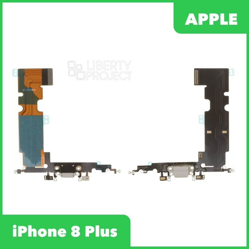Шлейф/FLC iPhone 8 Plus на системный разъем/микрофон (белый)