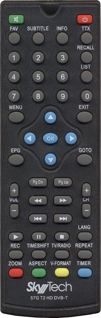 Пульт SkyTech 57G для DVB-T2 ресивера
