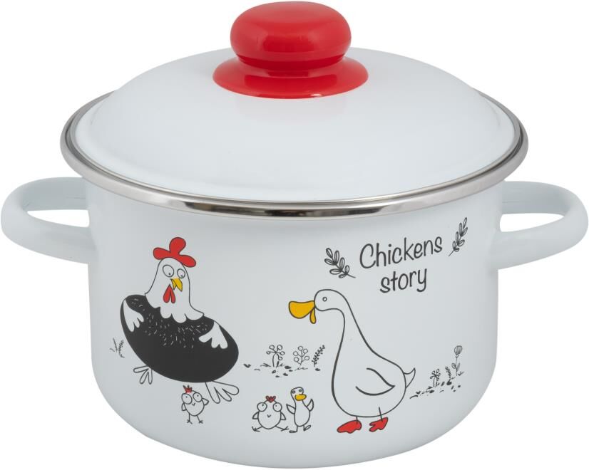 Кастрюля FOOD ATELIER 1RD161M Chickens’stories эмал цил 2,0л