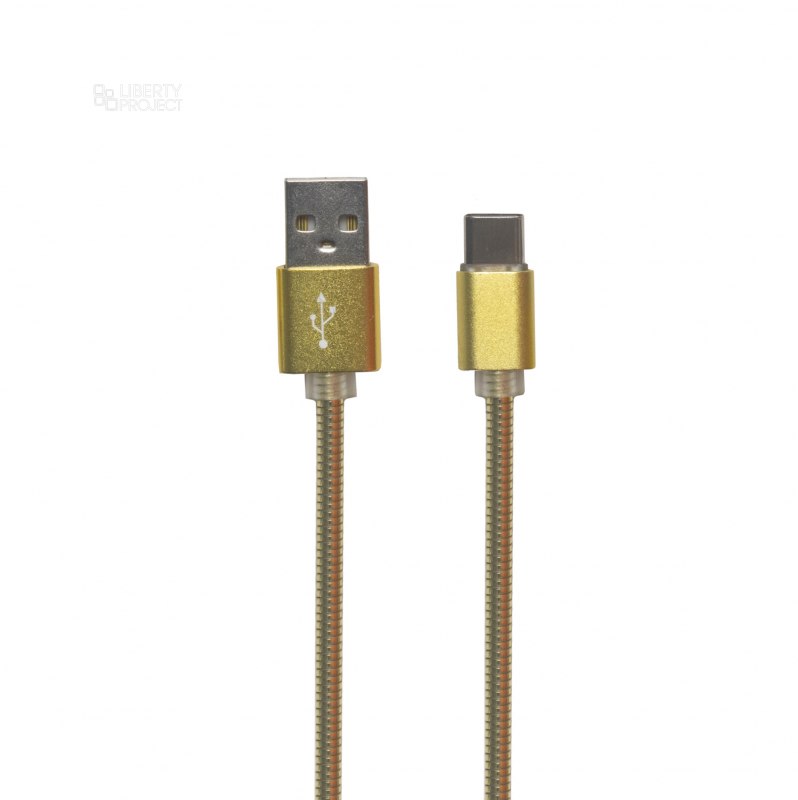 USB кабель "LP" Micro USB Металлическая оплетка 1м. (золотой/европакет)