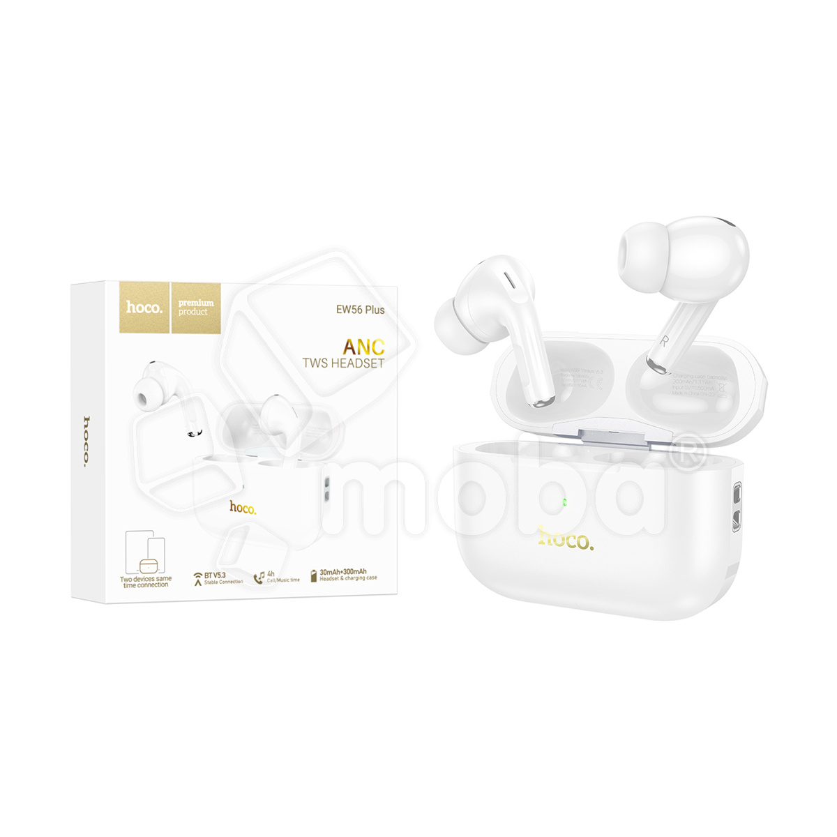 Беспроводные наушники Bluetooth Hoco EW56 Plus (TWS, вакуумные, ANC) Белый