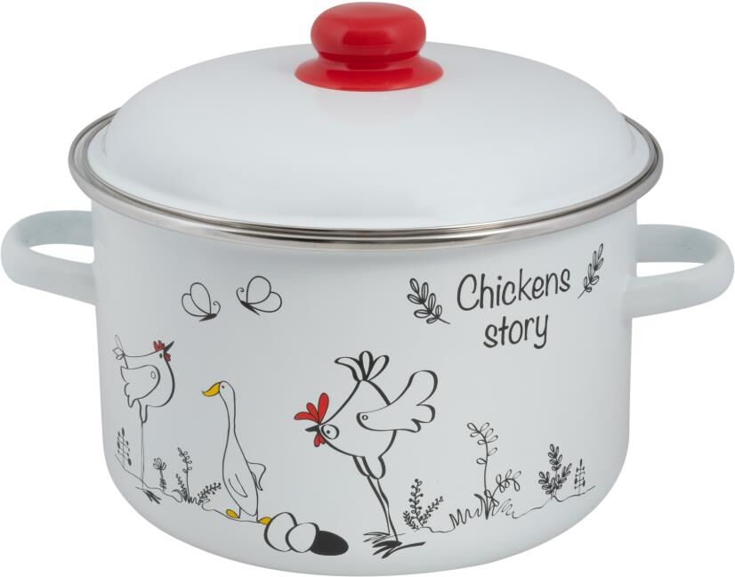 Кастрюля FOOD ATELIER 1RD221М Chickens’stories эмал цил 5,5л