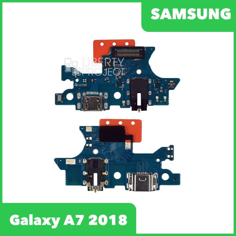 Шлейф/FLC Samsung Galaxy A7 2018 SM-A750 на системный разъём/разъём гарнитуры/микрофон