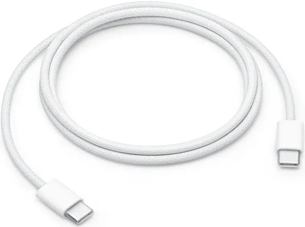 Кабель совместимый с Apple Type-C/Type-C плетеный 60Вт 1м (MW493ZE) белый (CE)