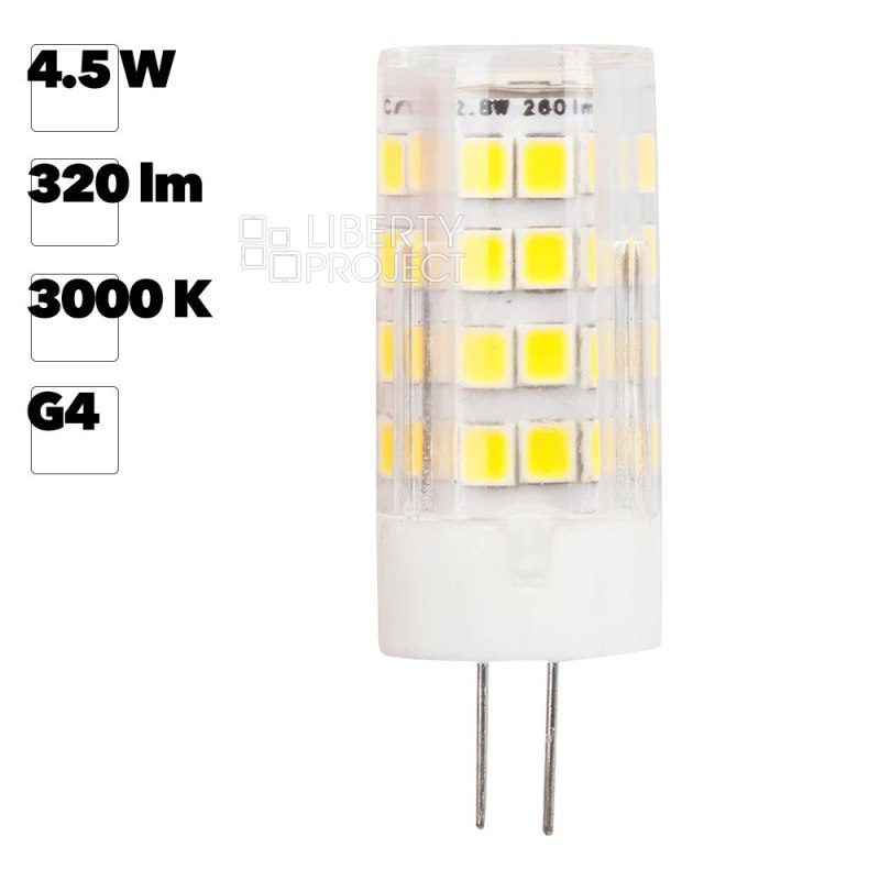 Светодиодная (LED) Лампа Smartbuy G4-4,5W/3000 теплый свет/ G4